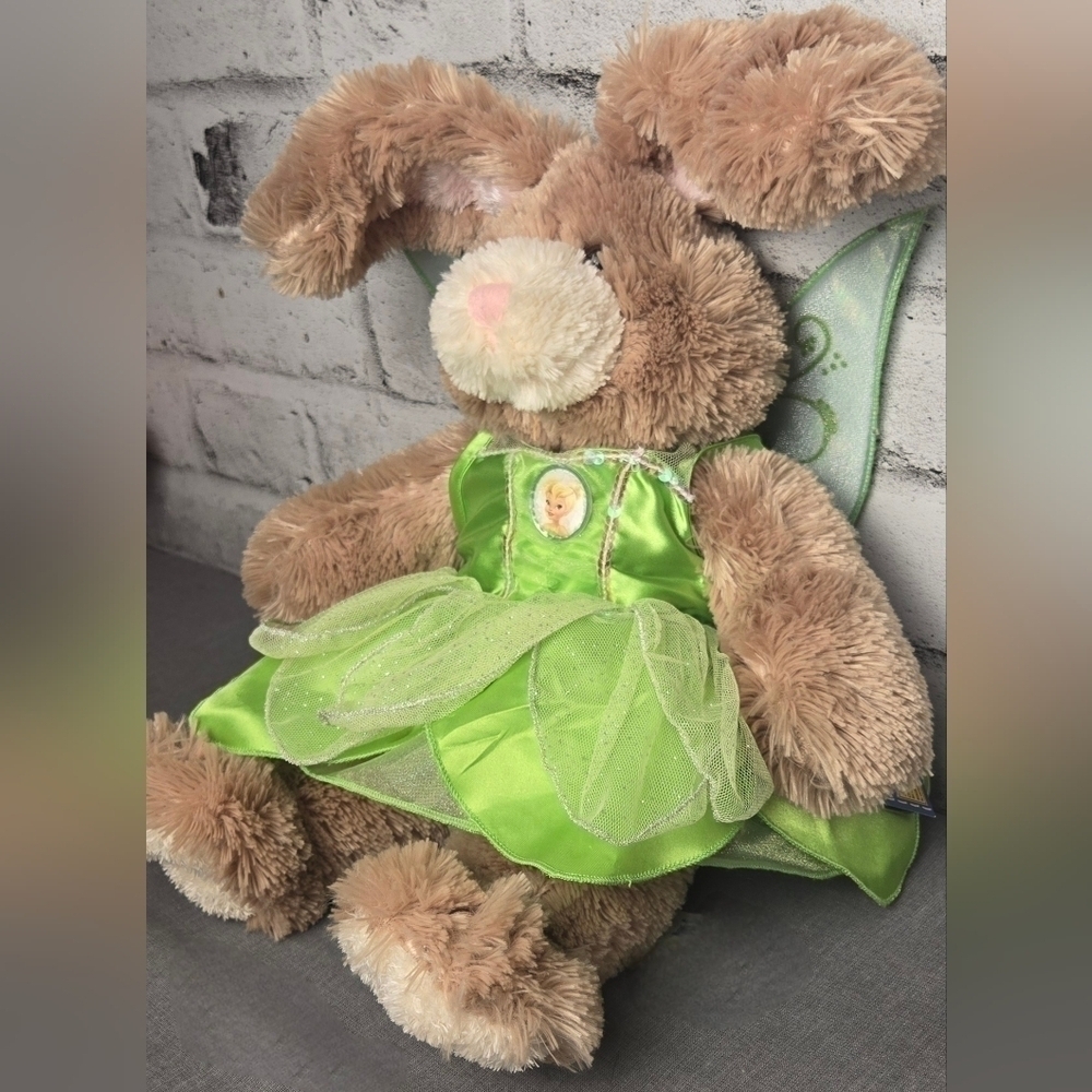 Build a Bear Workshop Bunny with Bendable Ears. Comes in a Tinkerbell Dress - Picture 4 of 9